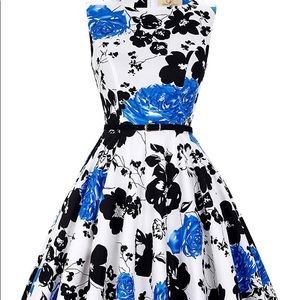 ✨ GORG retro style fit & flare floral print dress